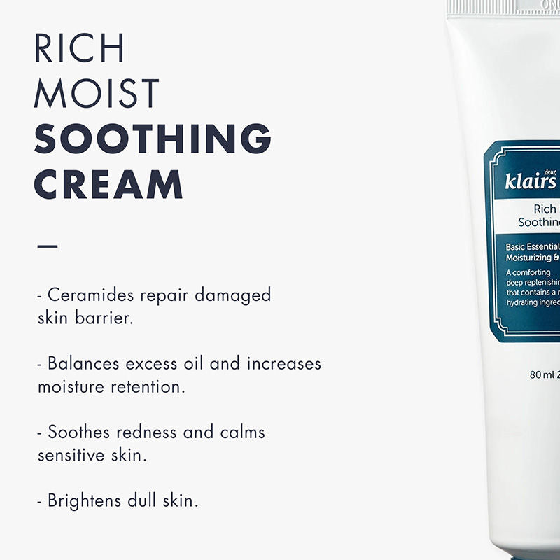 Klairs Rich Moist Soothing Cream (80ml)