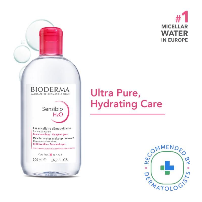 Bioderma Sensibio H2O Makeup Removing Micellar Cleansing Solution Face & Eyes Sensitive Skin (500ml)