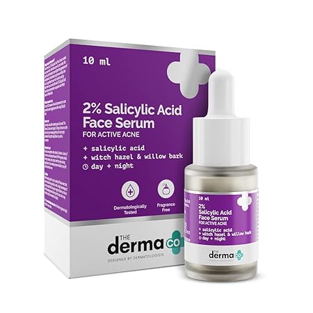 2% Salicylic Acid Serum for Face for Active Acne with Witch Hazel