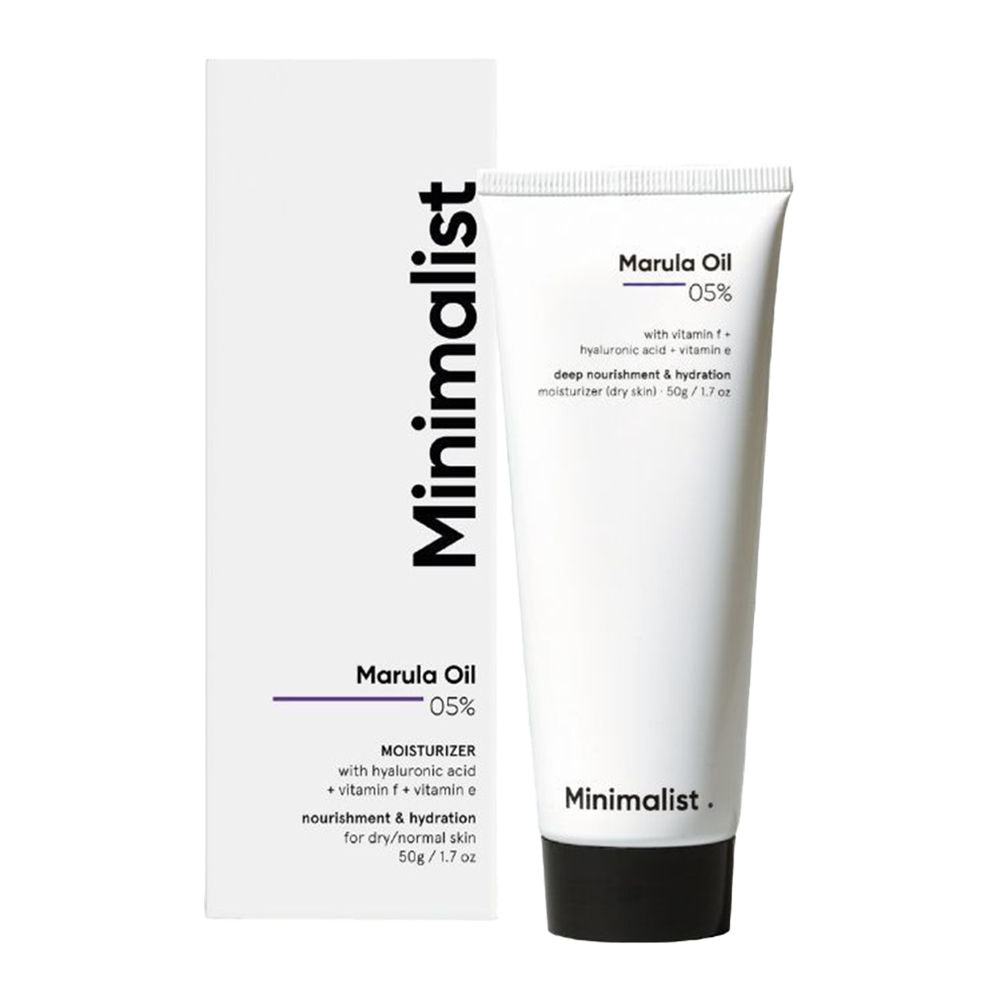 Minimalist 5% Marula Oil Moisturizer With Hyaluronic Acid & Vitamin F & E For Dry Skin (50 g)