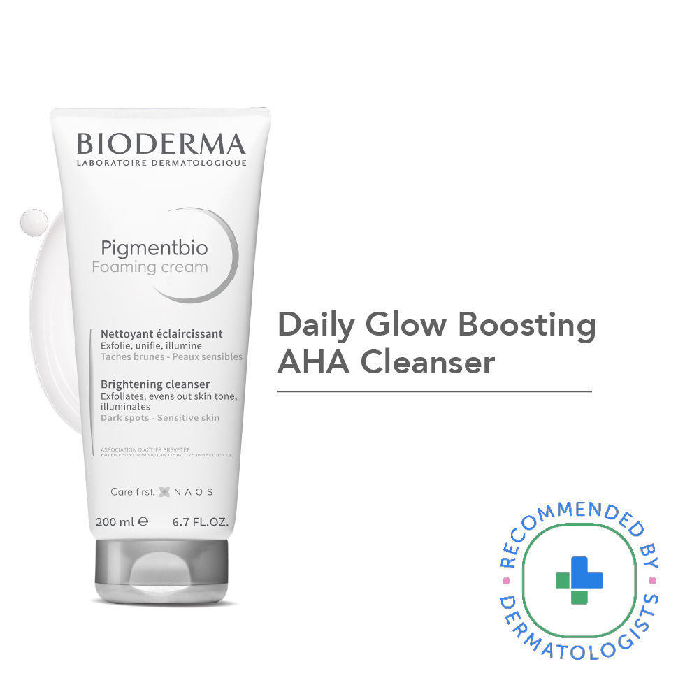 Bioderma Pigmentbio Foaming Cream Brightening Exfoliating Cleanser For Dark Spots, Sensitive Skin (200ml)