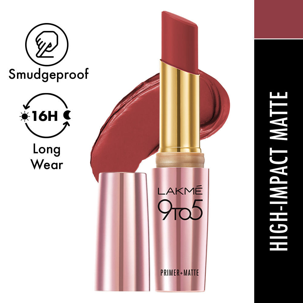 Lakme 9 To 5 Primer + Matte Lipstick - MP8 Rosy Sunday (3.6g)