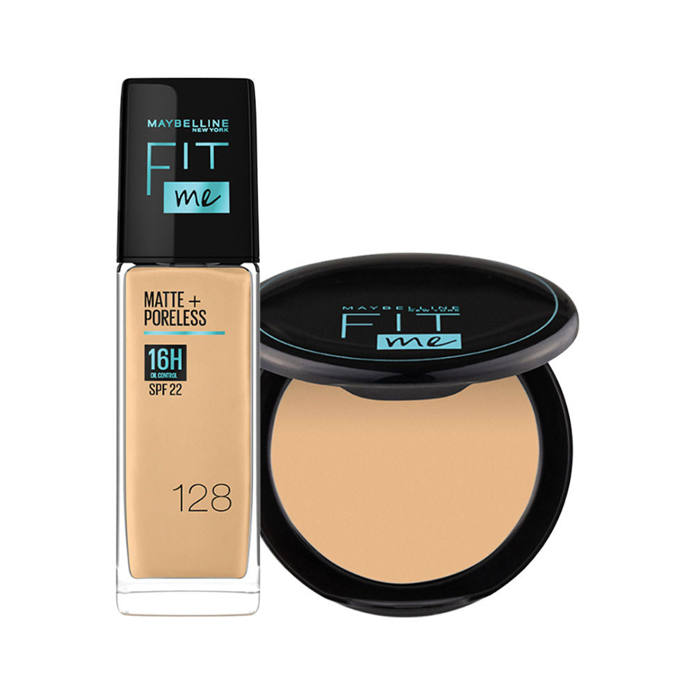 Maybelline New York Seamless Coverage Look - Fit Me Control Compact + Porless Liquid Foundation (2 pcs)