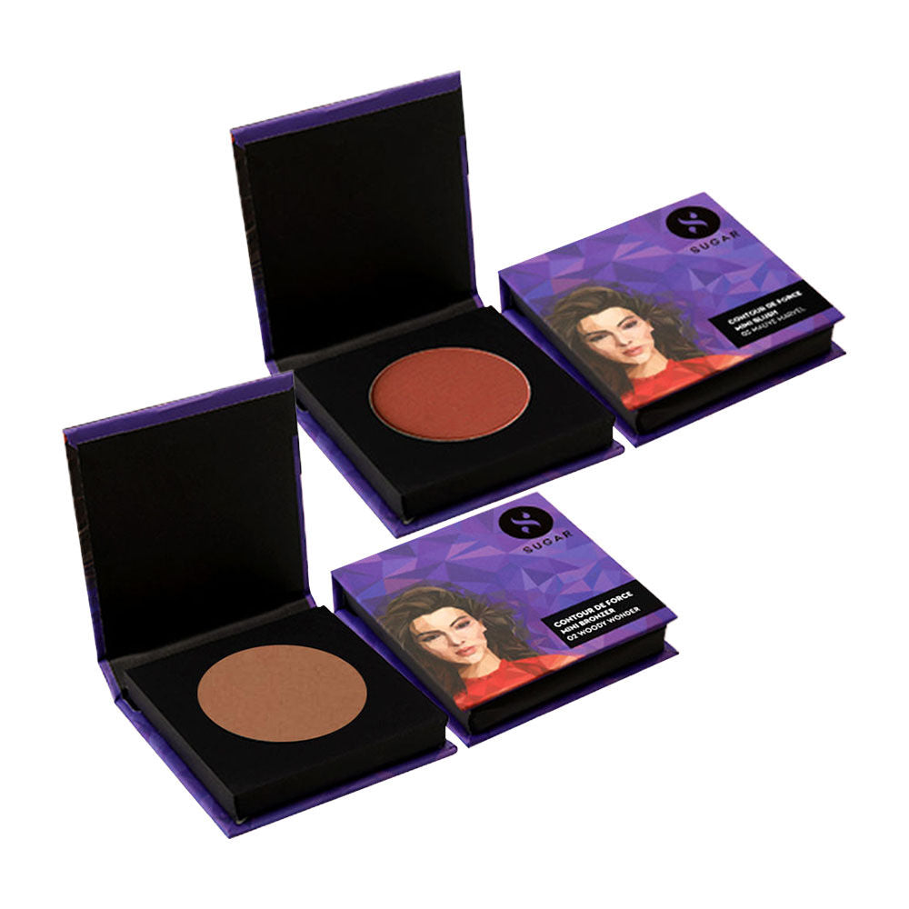 SUGAR Contour De Force Mini Blush - 02 Pink Pinnacle & Contour De Force Mini Bronzer (2 pcs)